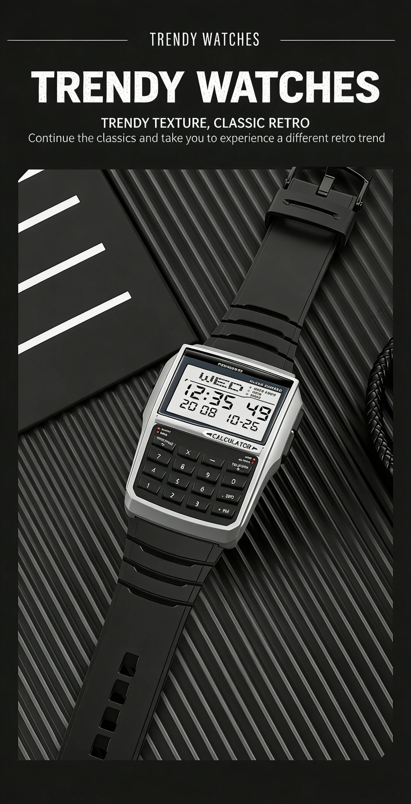 Computer Style Men’s Top Luxury Digital Sports Watch Multifunction Calculator
