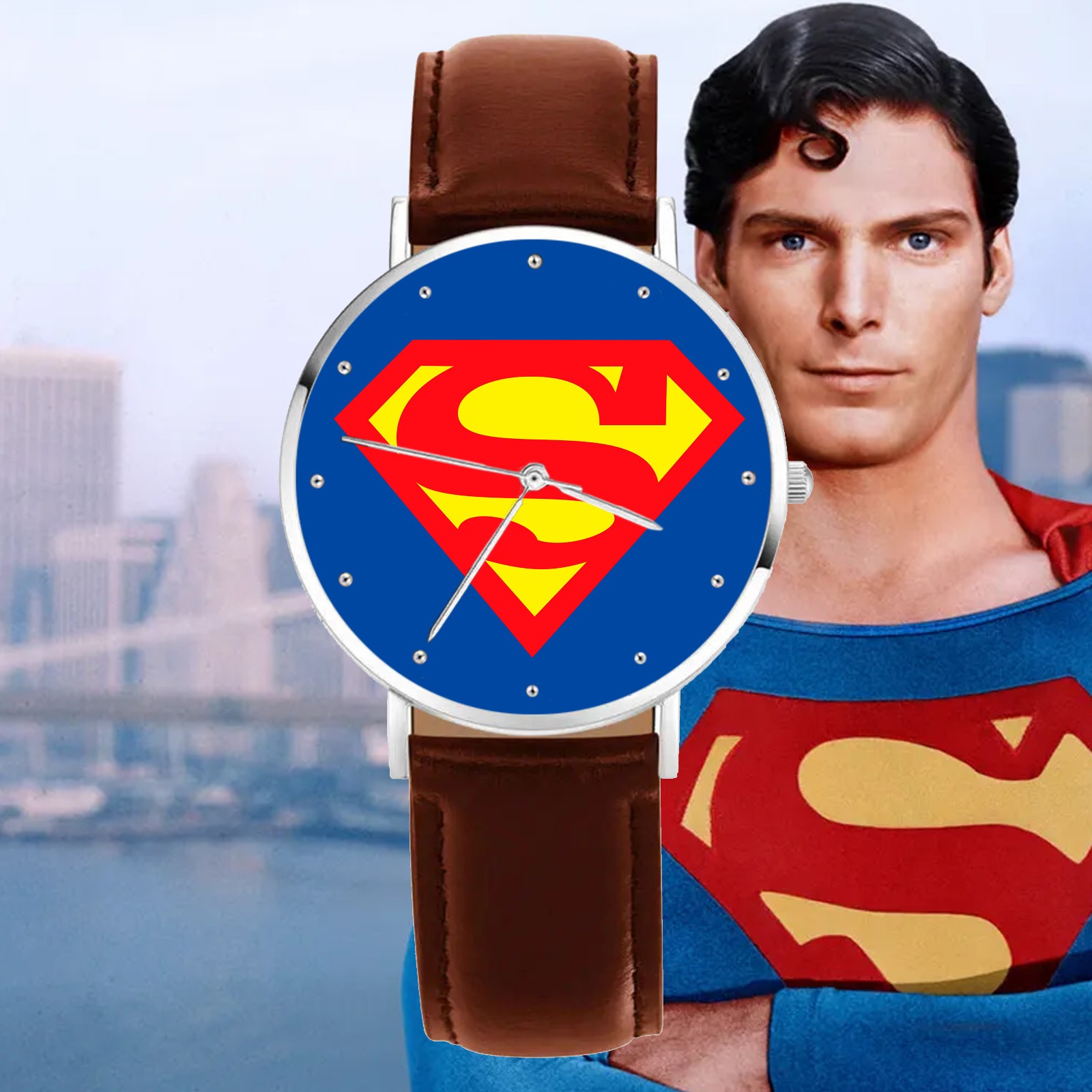 Superman Shield Engraved Wrist Watch Collection