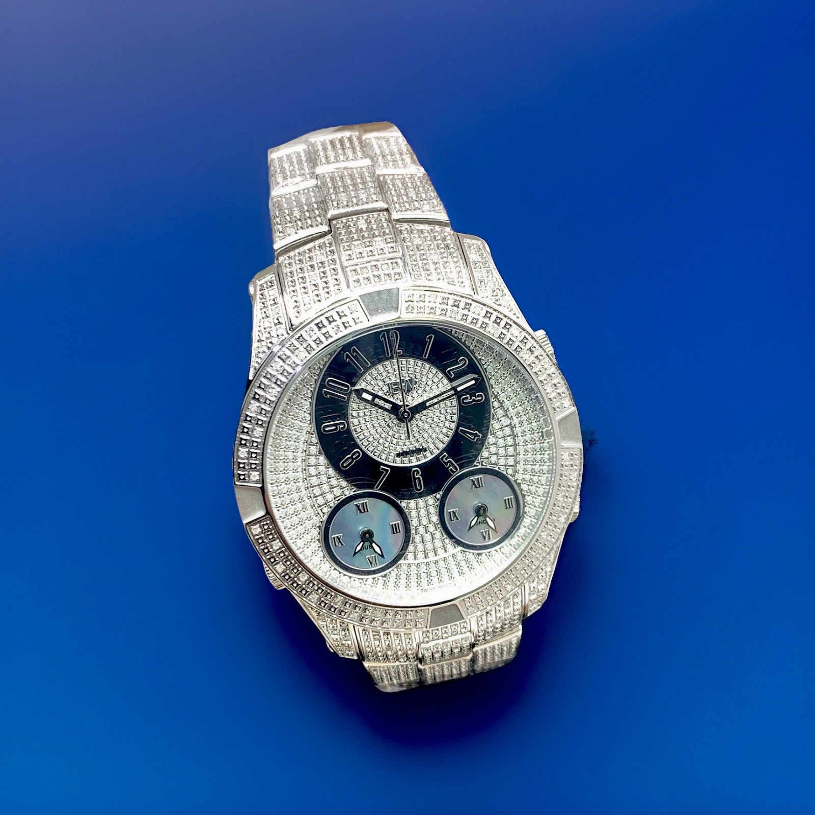 JBW Jet Setter III 46mm 1.18 ct. Diamonds-Swiss Movement-Luxury Men’s Watch!!
