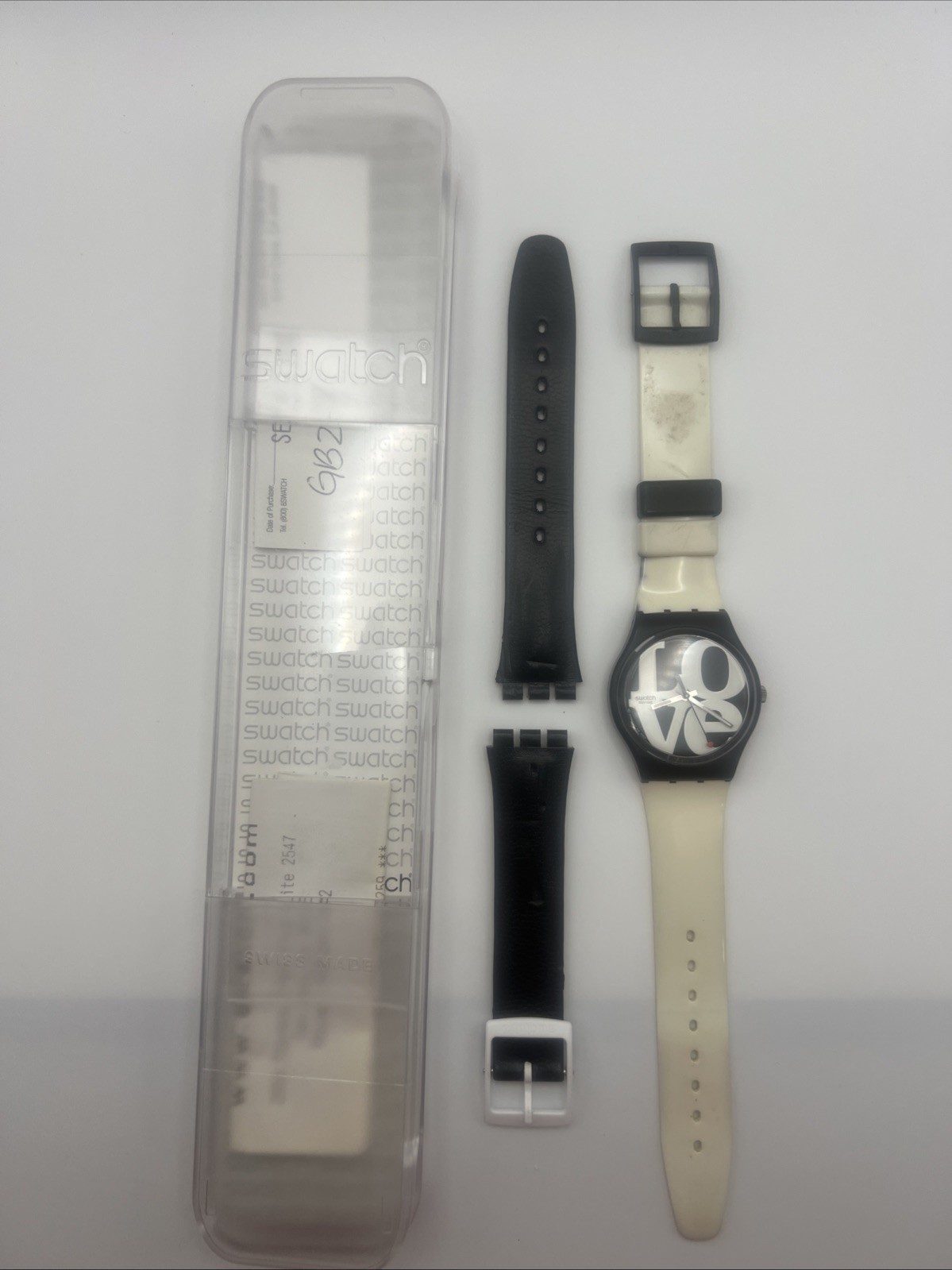 Swatch ENIGMATIC LOVE Robert Indiana GB218 2004 Watch w/Case Paper FLAW READ