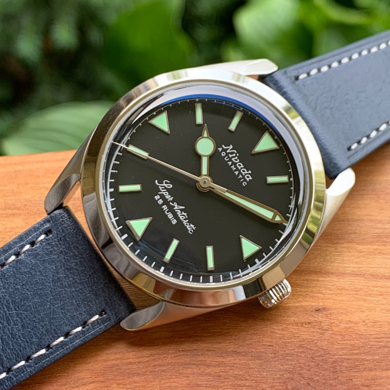 Nivada Super Antarctic Green Ref. 32026A17 Automatic 38mm Wristwatch -Box Papers
