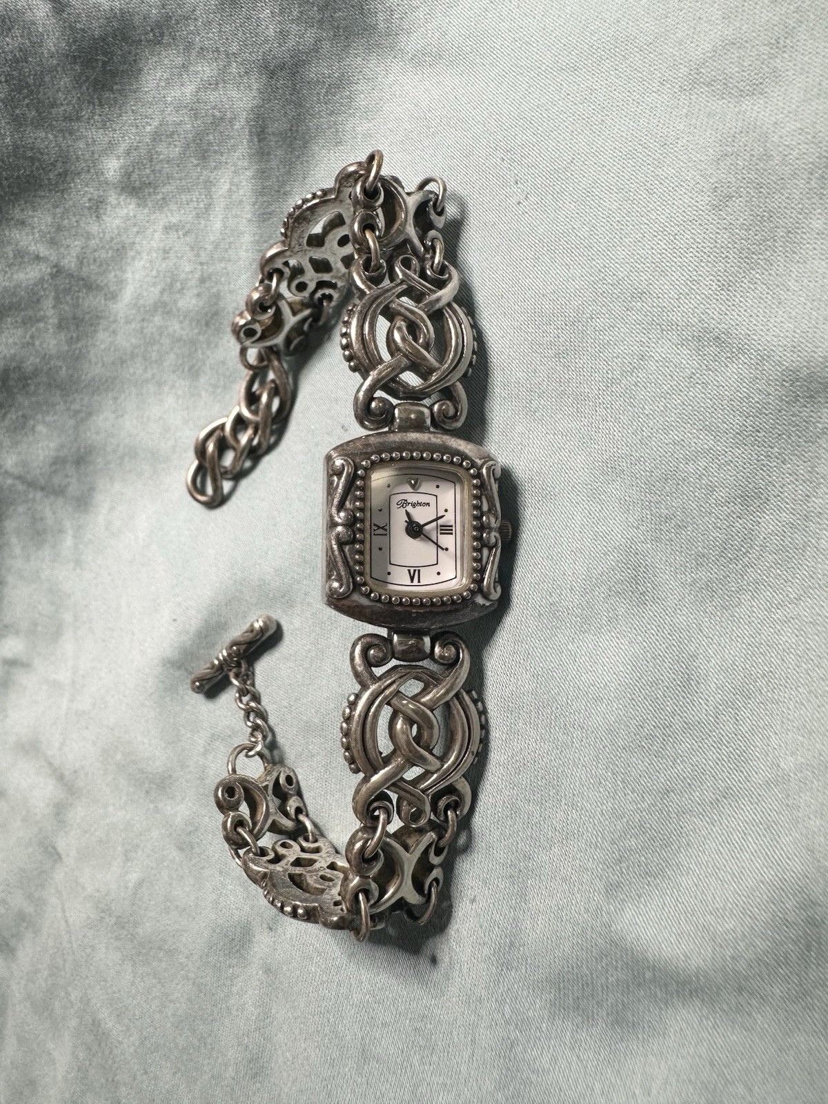 Brighton Rosarita Watch Silver Plate Link Bracelet Toggle Band Japan mvt Working