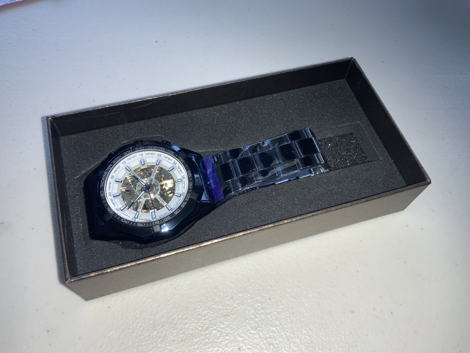 Men’s Watch Skeleton Mechanical Luminous Luxury Waterproof Sport Watch Octagon