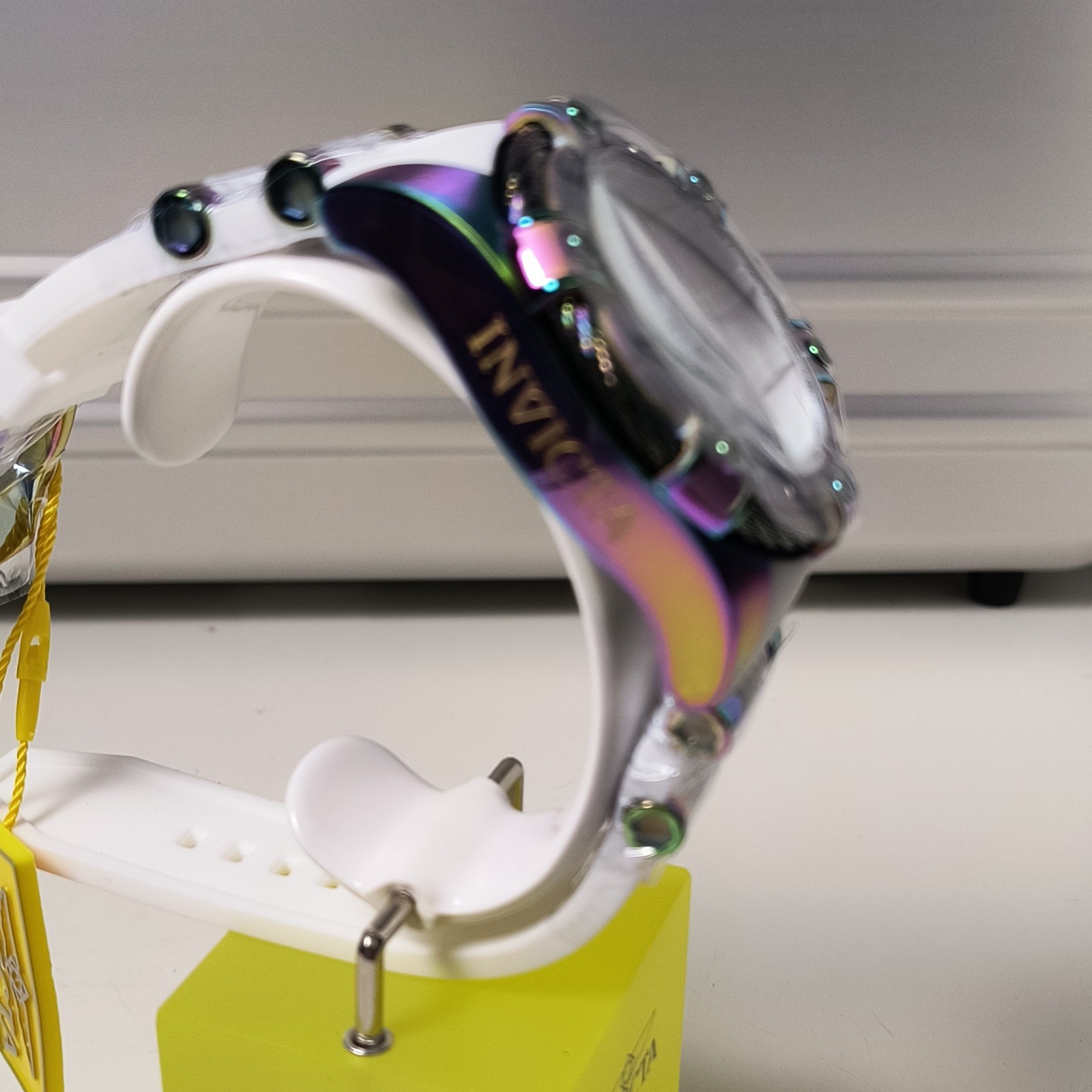 Invicta Bolt Girdex Iridescent White Silicone Band 52 MM Chronograph