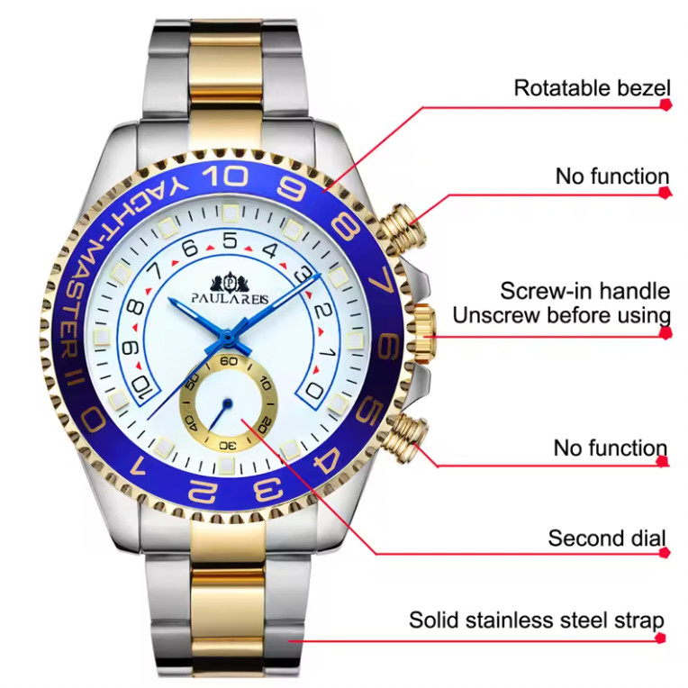 PAULAREIS Automatic Self Wind Mechanical Watches for Men Stainless Steel Watch