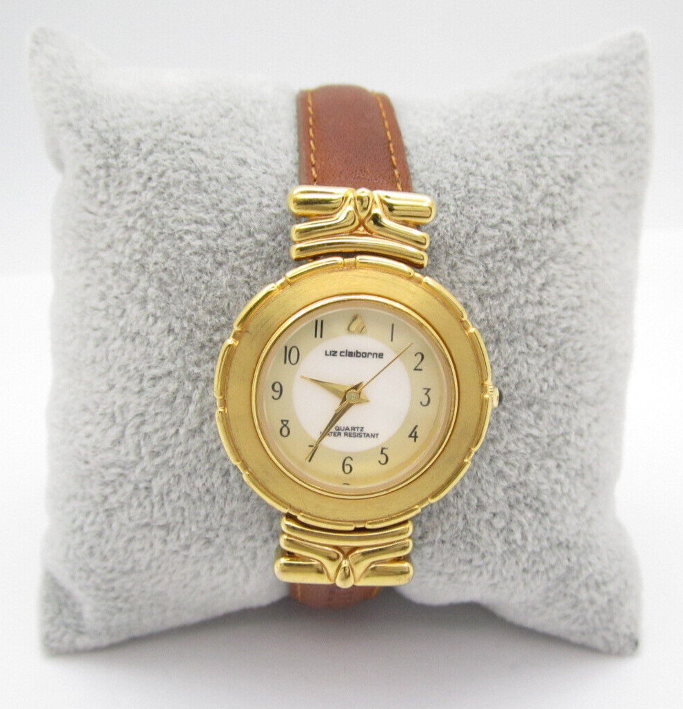 Women Liz Claiborne Quartz WR Analog 27mm Dial Causal Round Watch (G661)