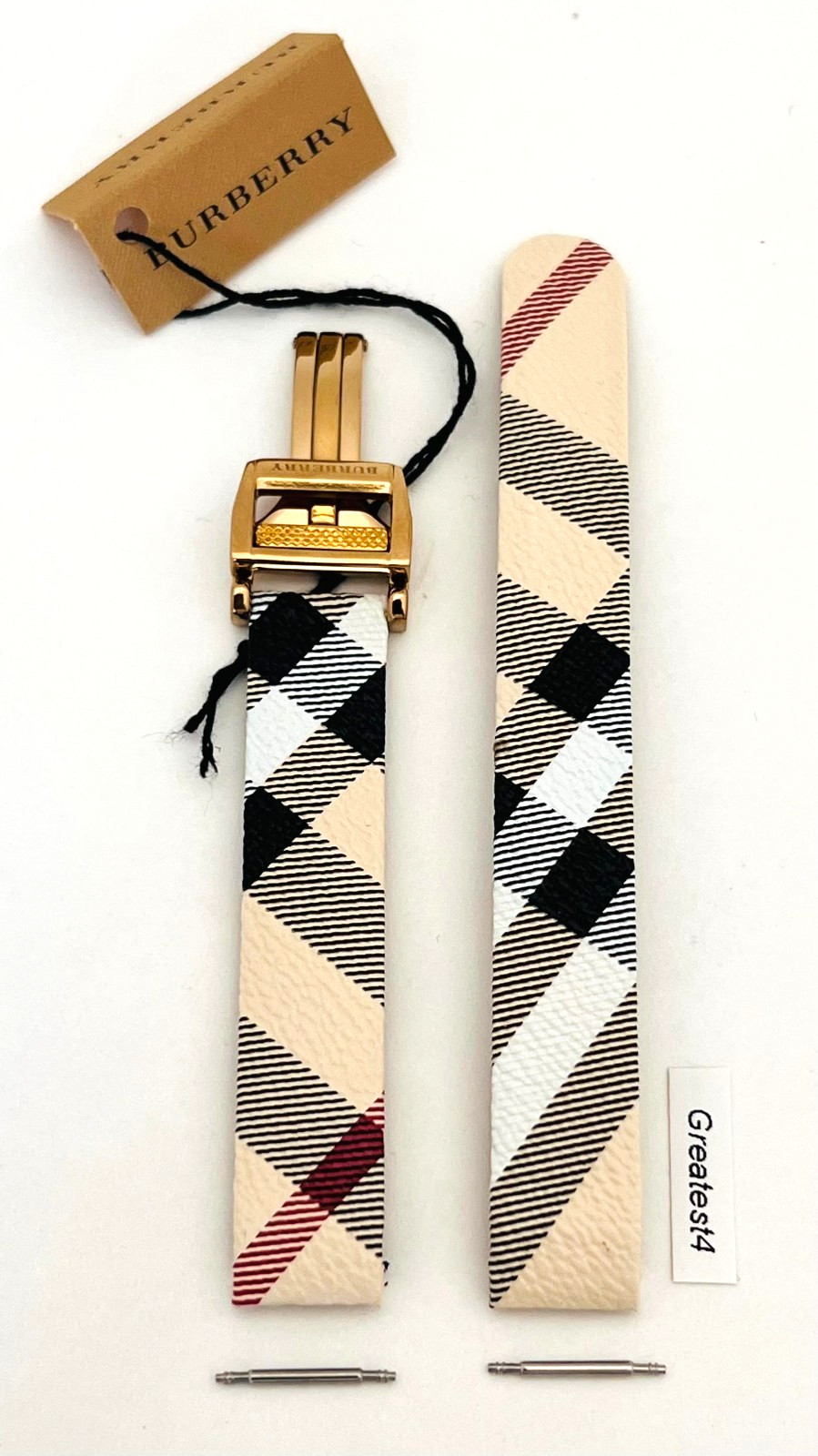 Brand New Burberry Replacement Strap for BU9509 Multi-Colored with Buckle 14 mm