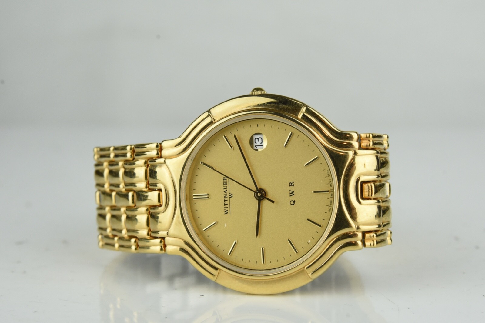 Vintage Witnauer Q.W.R. Quartz Watch Gold Plated Original Case and Papers. Rare!