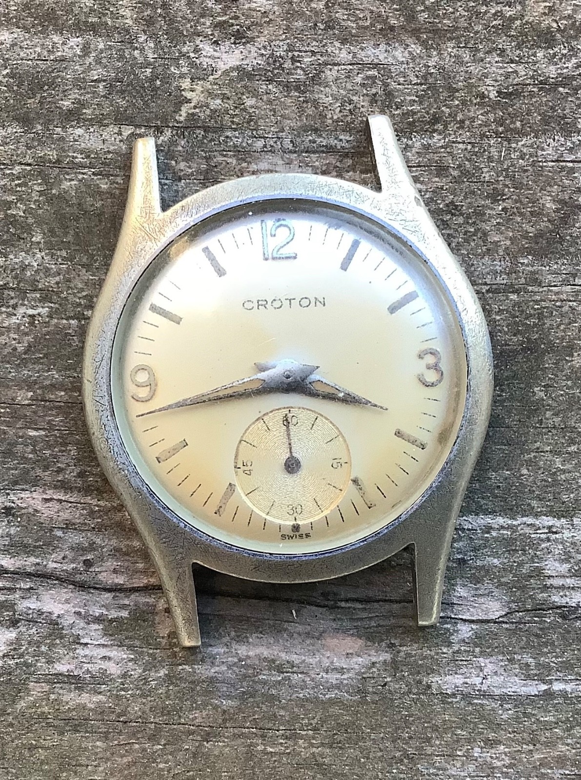 Vintage Croton Men’s Watch Caliber N14 C2596 Chrome Stainless Case Model 7702