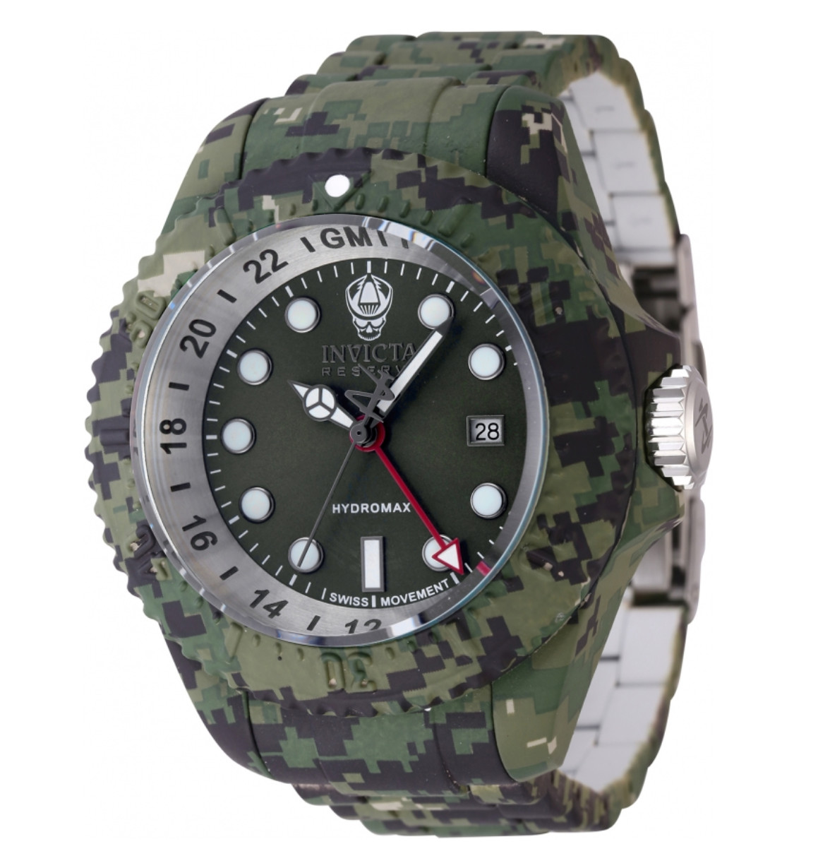 Invicta Hydromax Dark Green Camo Hydroplated Men’s 52mm Swiss Quartz Watch 45939