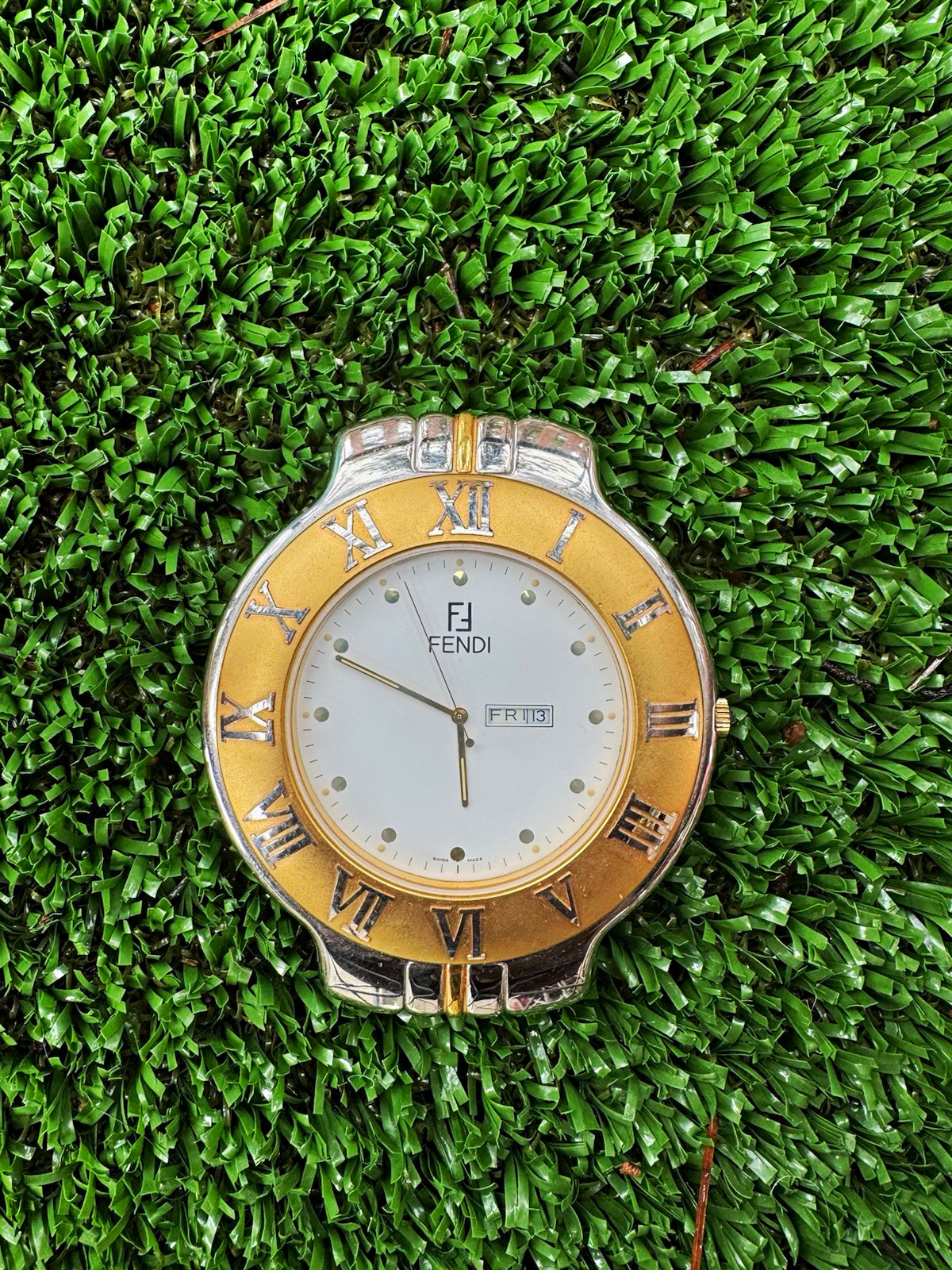 Vintage Fendi 900 Two-Tone Swiss Quartz Watch Day Date Riviera Casino Vegas