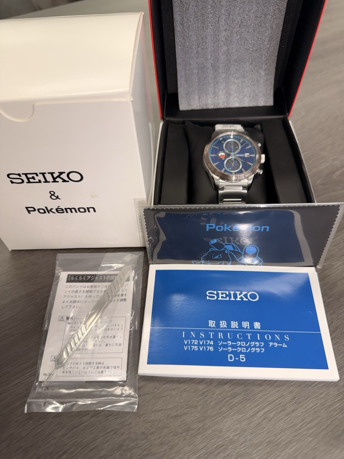 SEIKO x Pokemon Solar Chronograph Watch Blastoise blue SBPY162 Limited 700 [New]