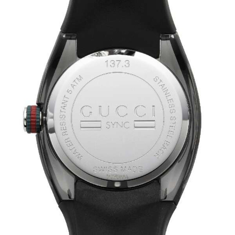 Gucci YA137301 Sync Quartz Rubber Men’s Watch New + Box & Paper’s