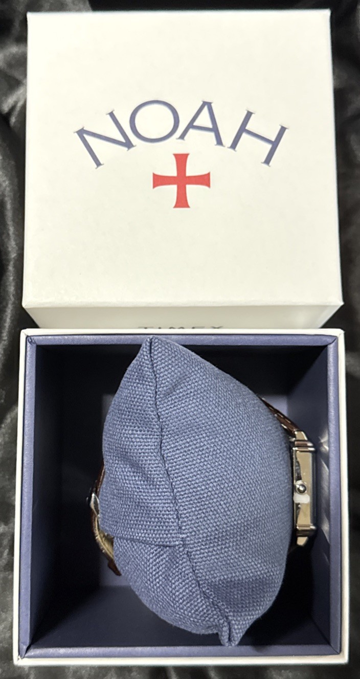 Noah x Timex Moon Phase Watch Stainless Steel Silver Brown Strap New