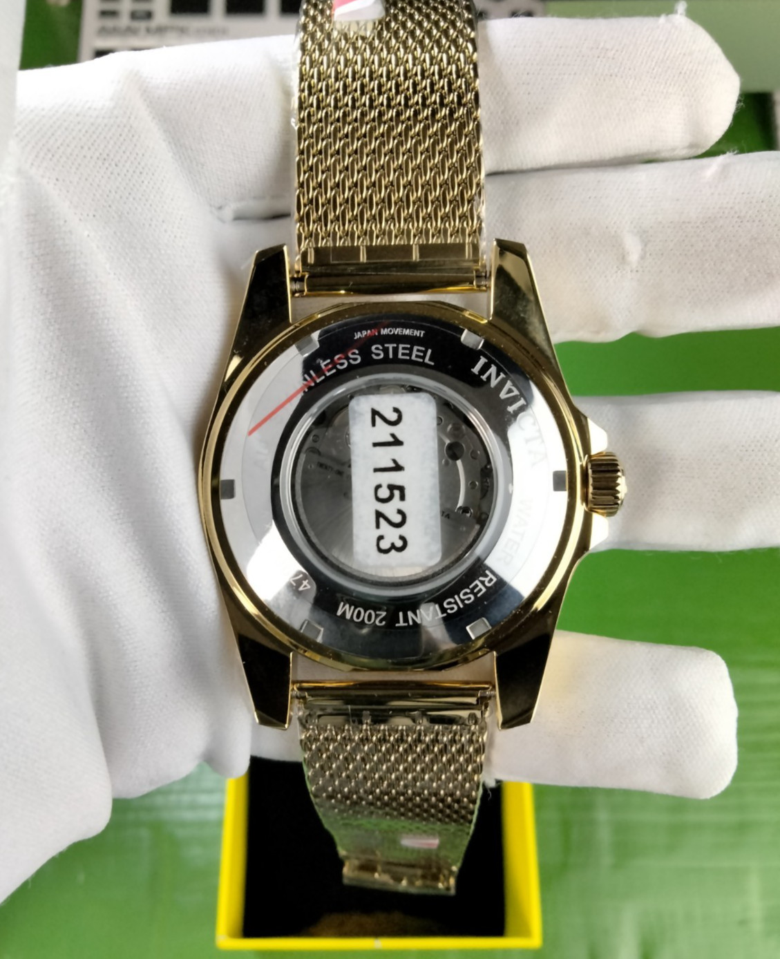 Invicta Pro Diver 47967 Automatic Men’s Watch 47mm Gold Black Dial 200M