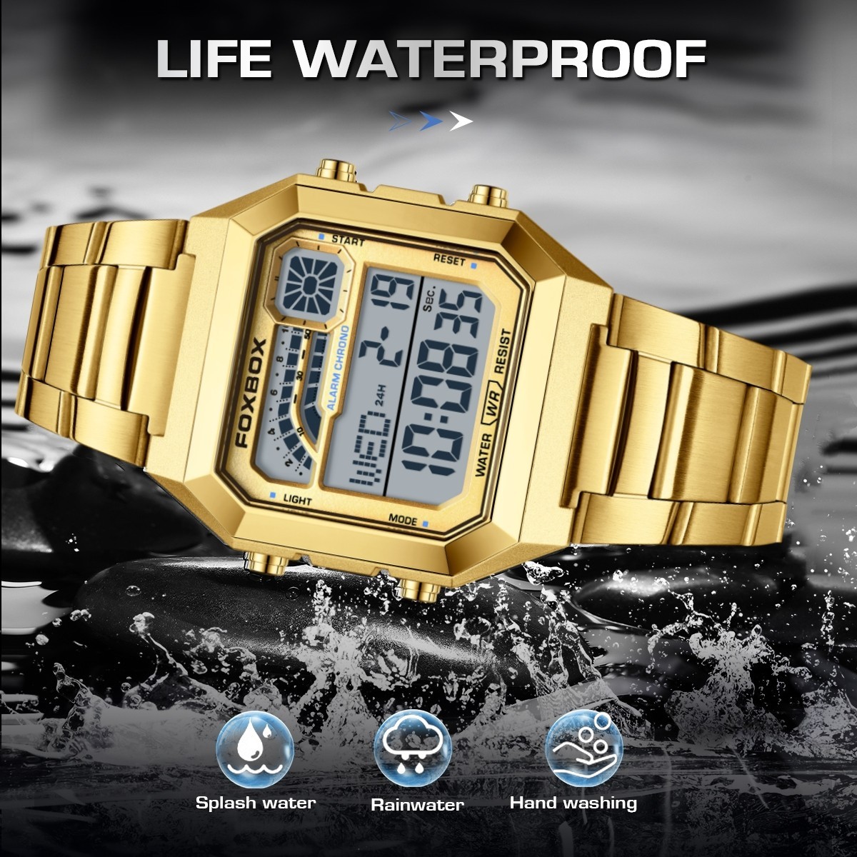 Luxury Men Watch Quartz Digital Luminous Date Alarm Waterproof Man Wristwatch