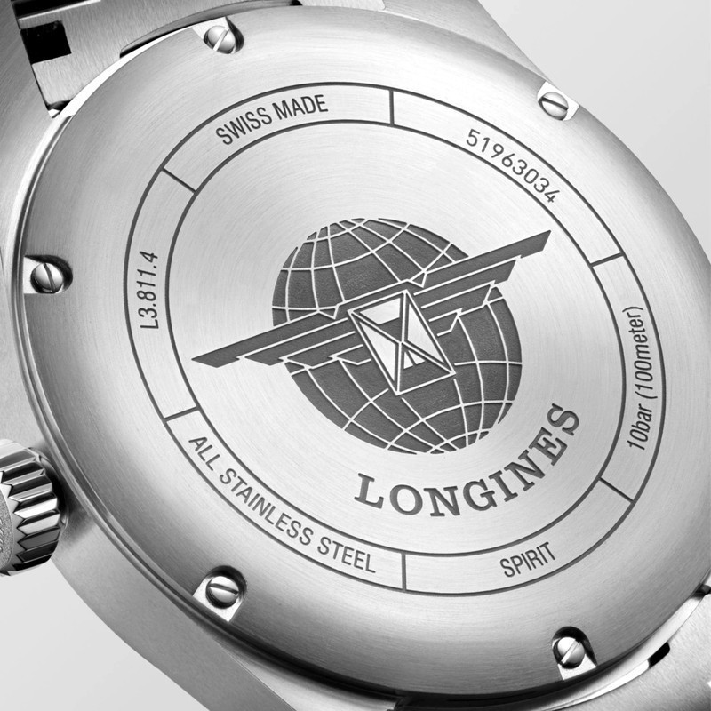 Longines Spirit Time Automatic 40mm Black Dial Steel Watch L38104536