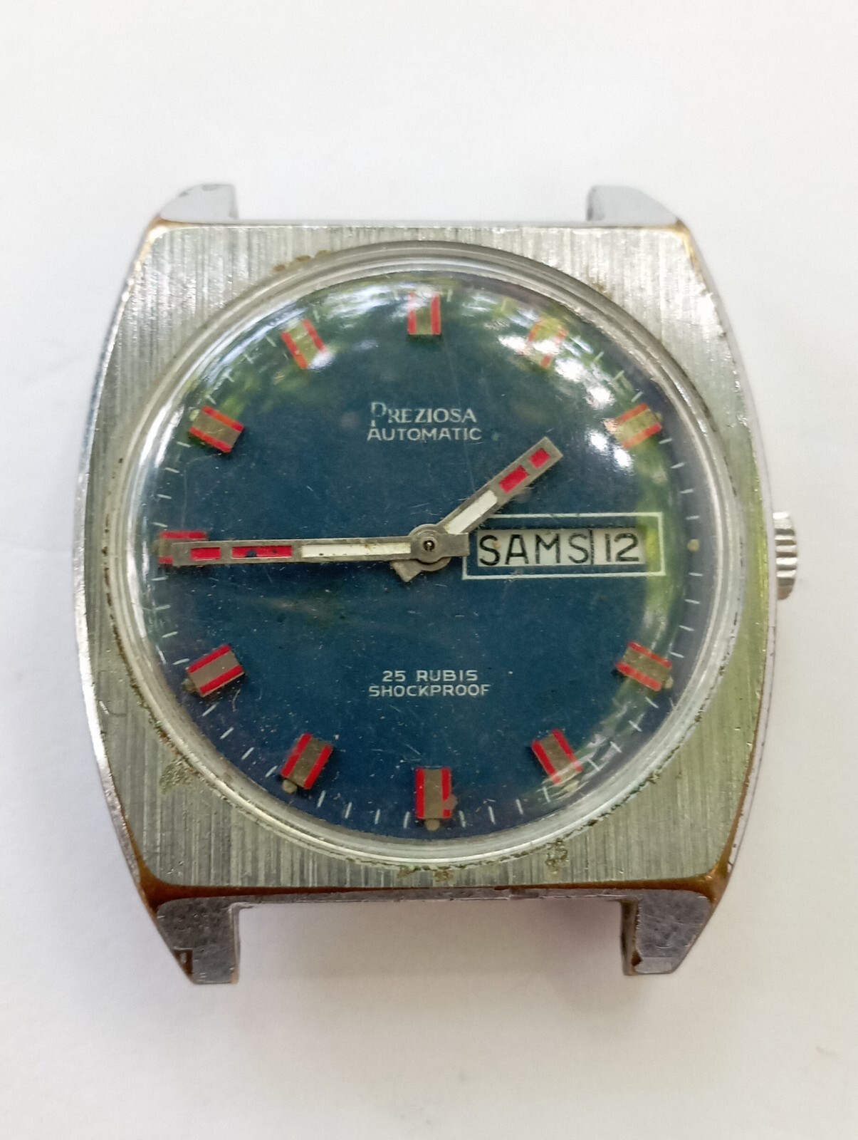 VINTAGE Swiss made BLUE dial automatic PREZIOSA 25 rubis cal. FB 226 from 1970