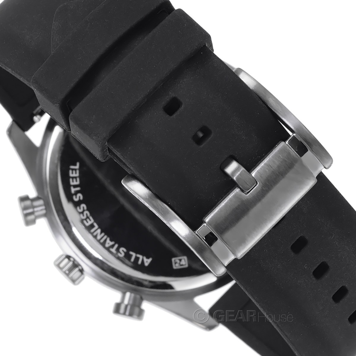 FOSSIL Sullivan Mens Gray Multifunction Watch, Black Dial, Soft Silicone Band
