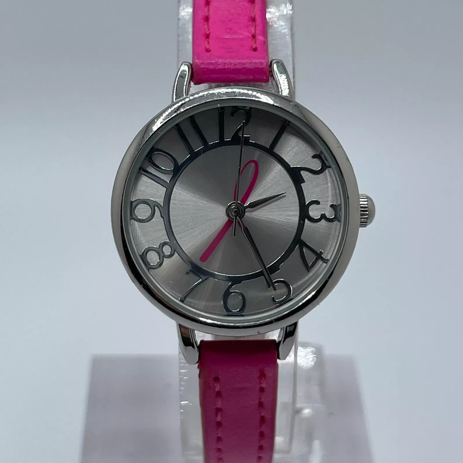 Breast Cancer Awareness Watch Womens 25mm Case Pink Band Quartz Analog