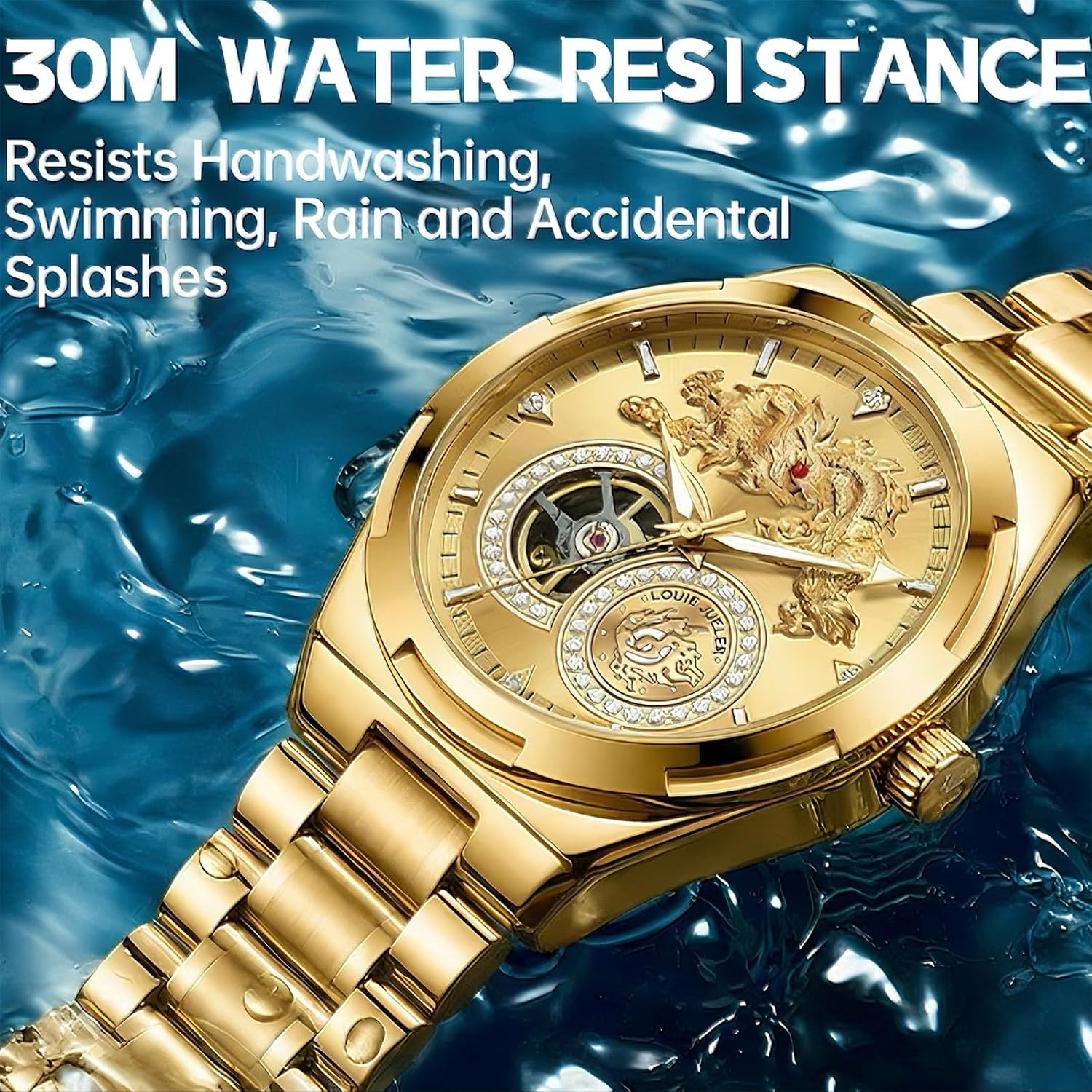 Luxury Men’s Automatic Mechanical Watch – Waterproof, Luminous, No Battery Neede