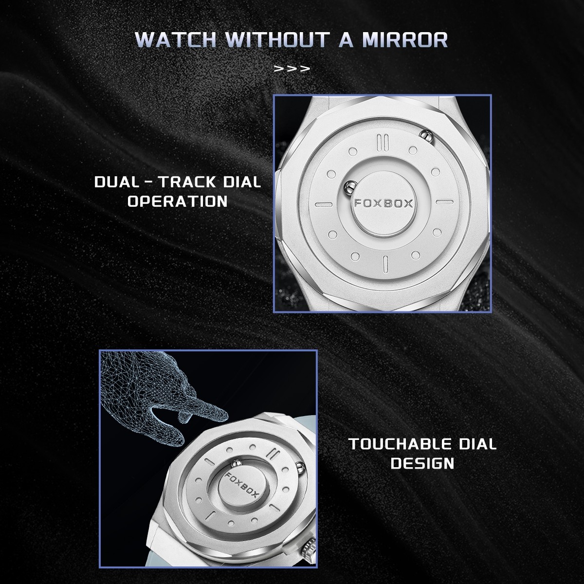 LIGE FOXBOX Men Watch Quartz Scrolling Bead Magne 3ATM Waterproof Man Wristwatch