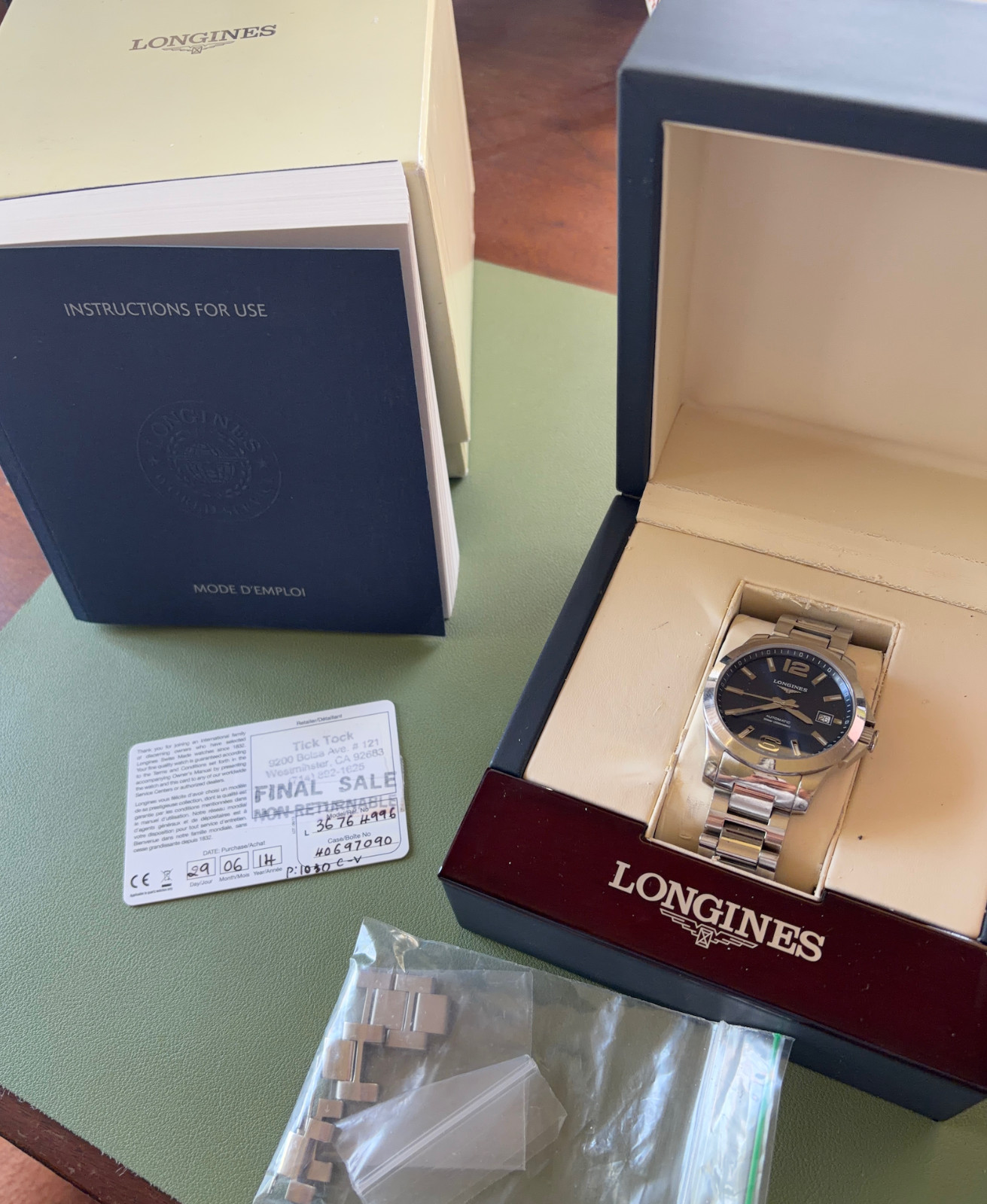 Longines Conquest Automatic L3.676.4.99.6 39mm Watch – Good Condition!