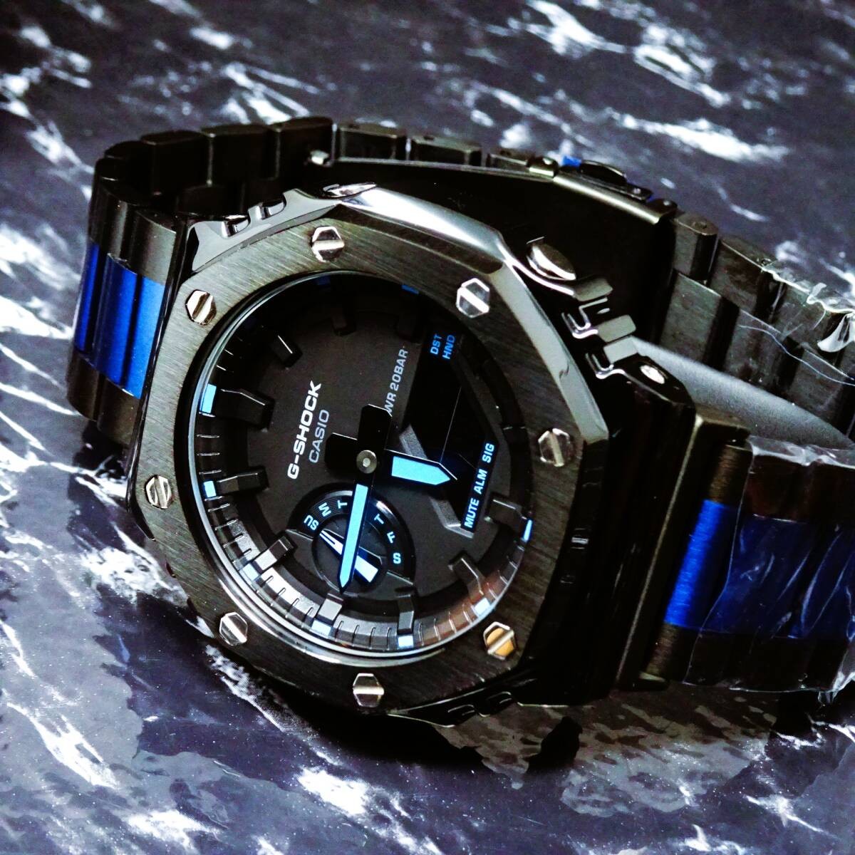 〓New〓〓mod Casioak〓〓G-Shock Custom〓〓GA2100 with body〓Stainless steel black