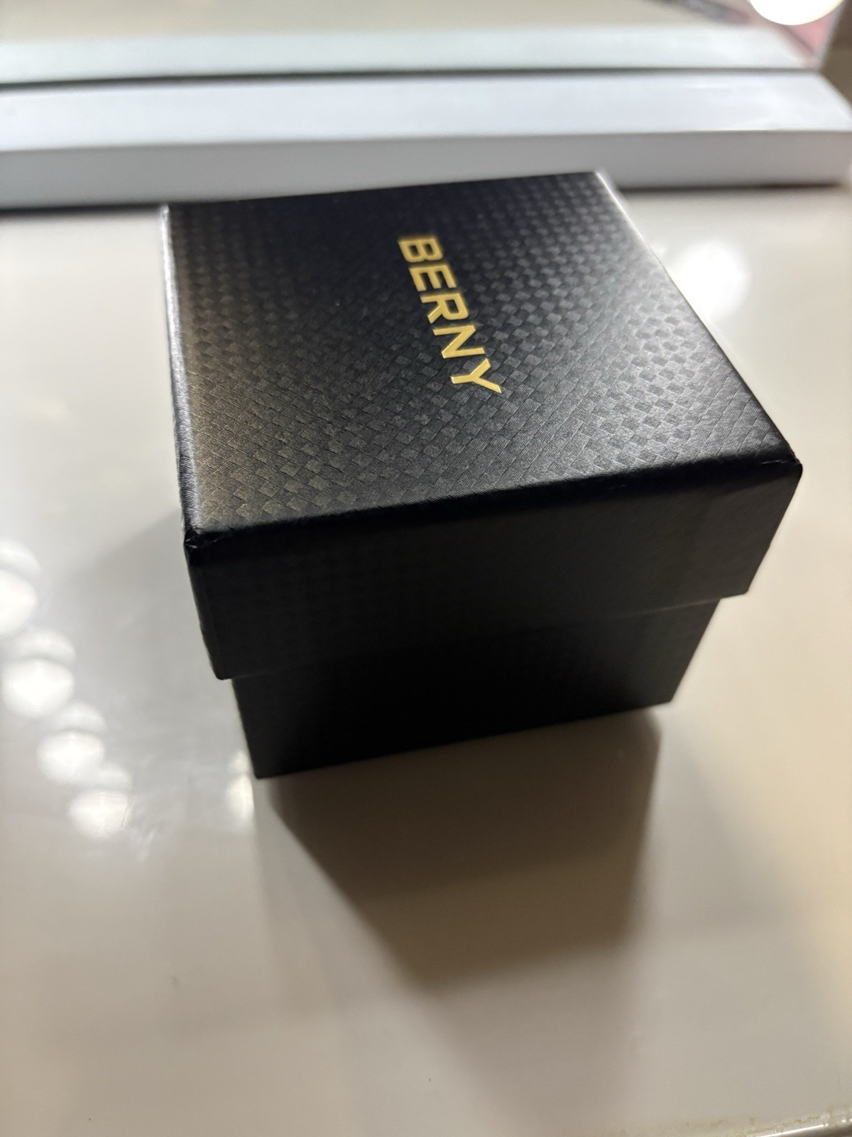 BERNY Automatic Diver Watch 200m 44mm Black Dial Rubber Strap Date W/ Box