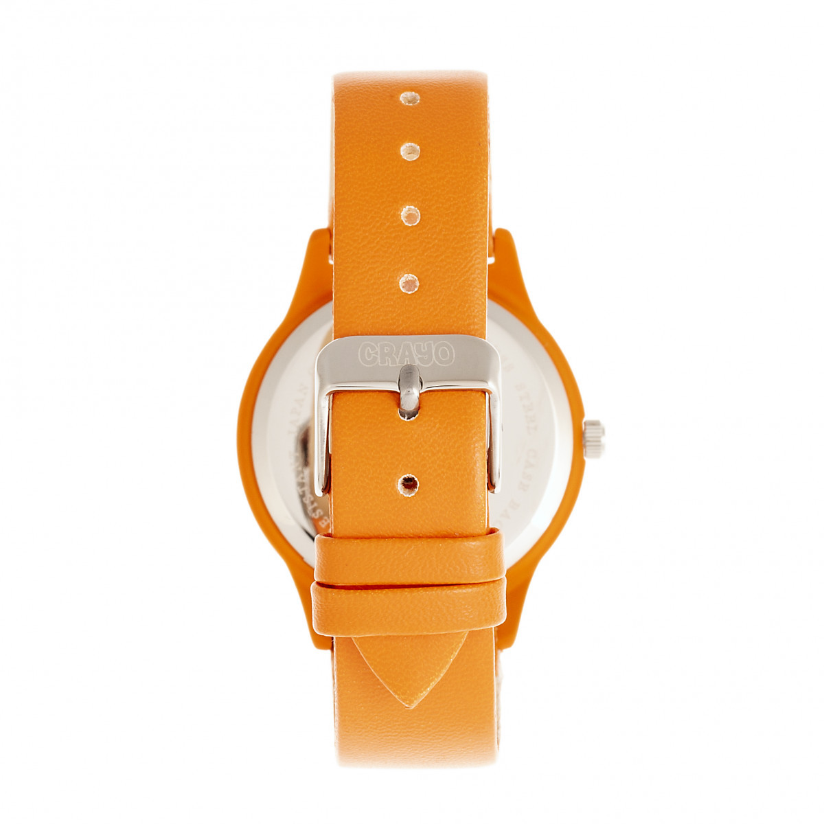 Crayo Splat Orange Leatherette Strap Unisex Watch CRACR5304
