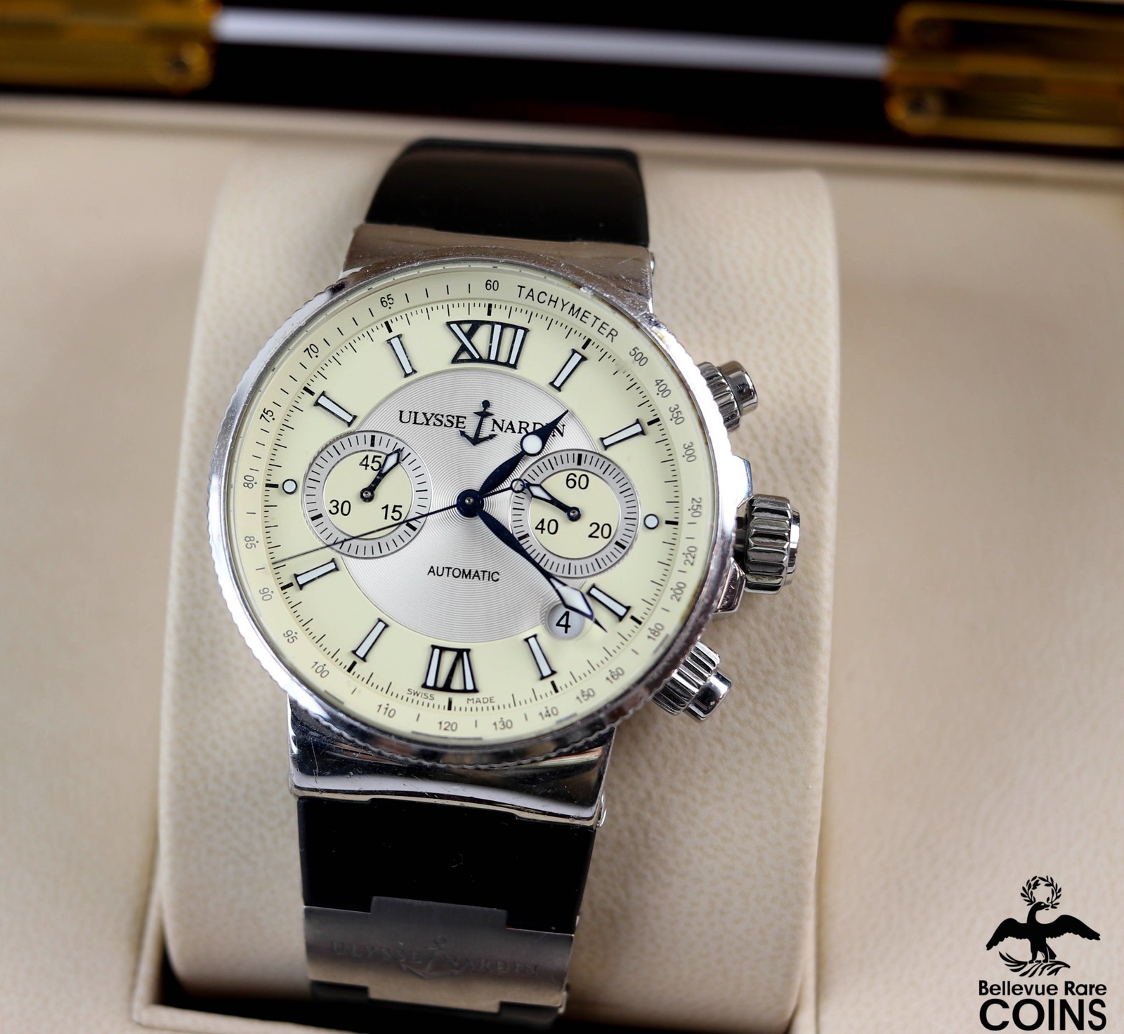 ULYSSE NARDIN Automatic 57J Cream & Silver Dial 40mm St. Steel Case Men’s Watch