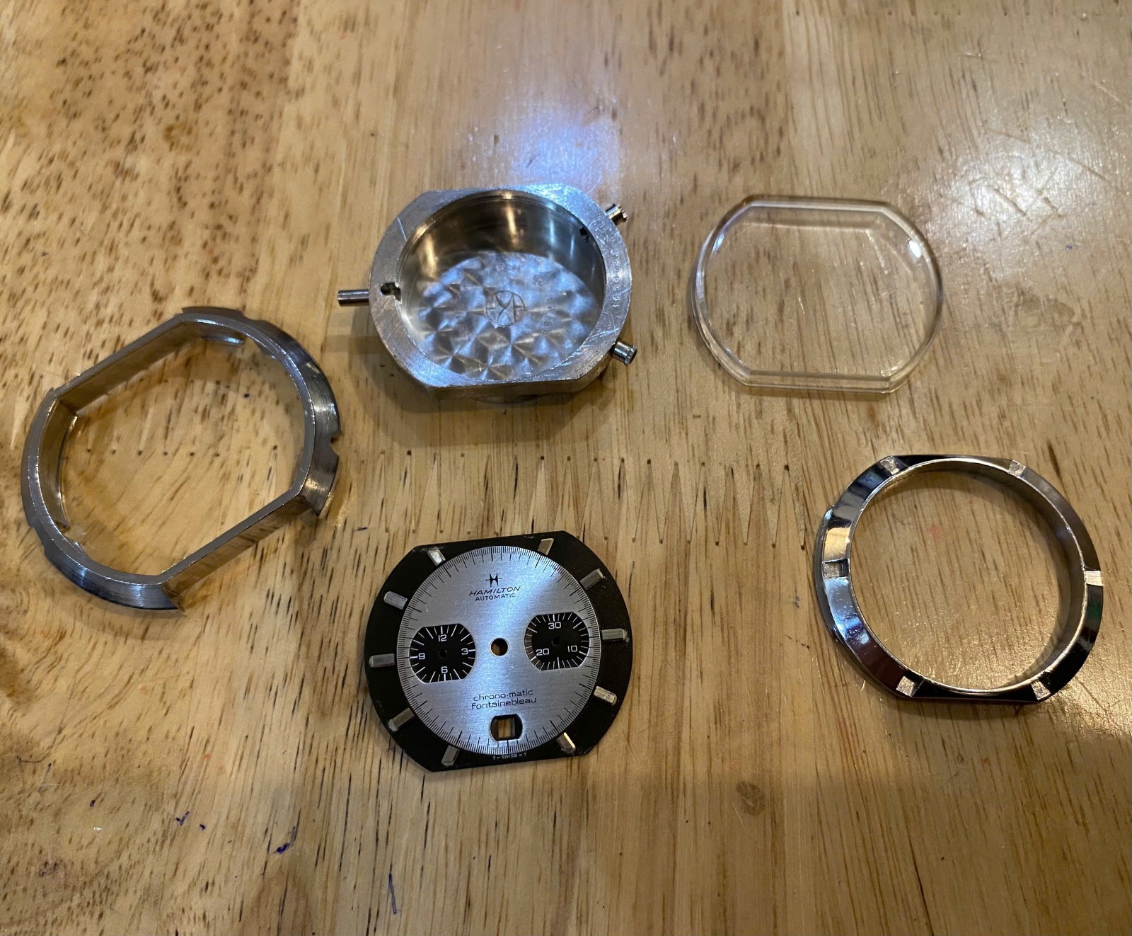 vintage Rare Hamilton Case, Dial, Crystal Only Panda Cal 11 Part Repair/Project