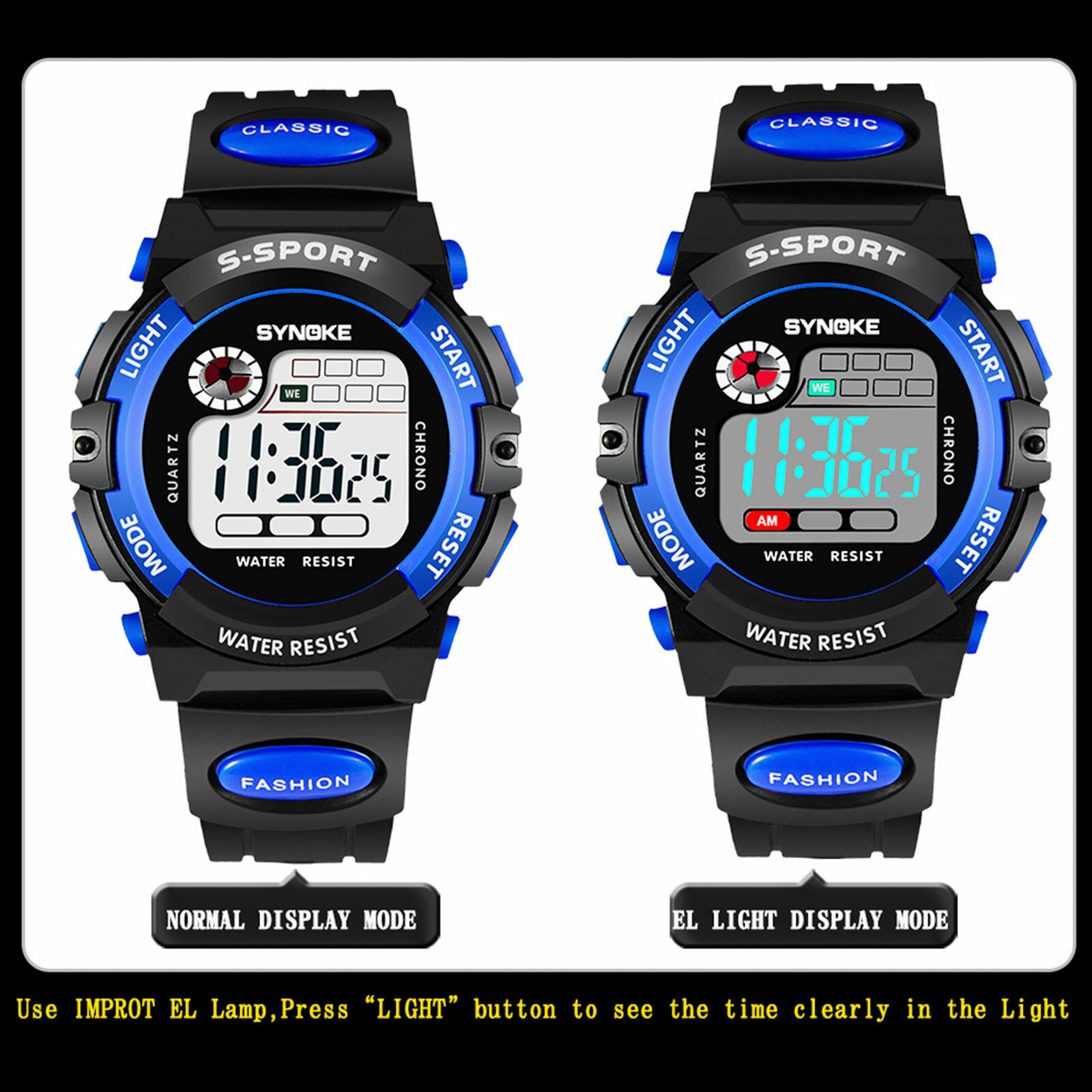 Waterproof Kids Digital Electronic Watch Sports LED Watches Children Boys Girls