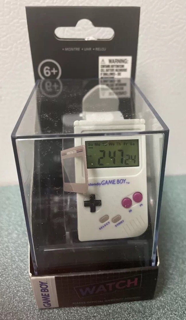 Nintendo GameBoy Retro Watch with Super Mario Bros Alarm Sounds – New