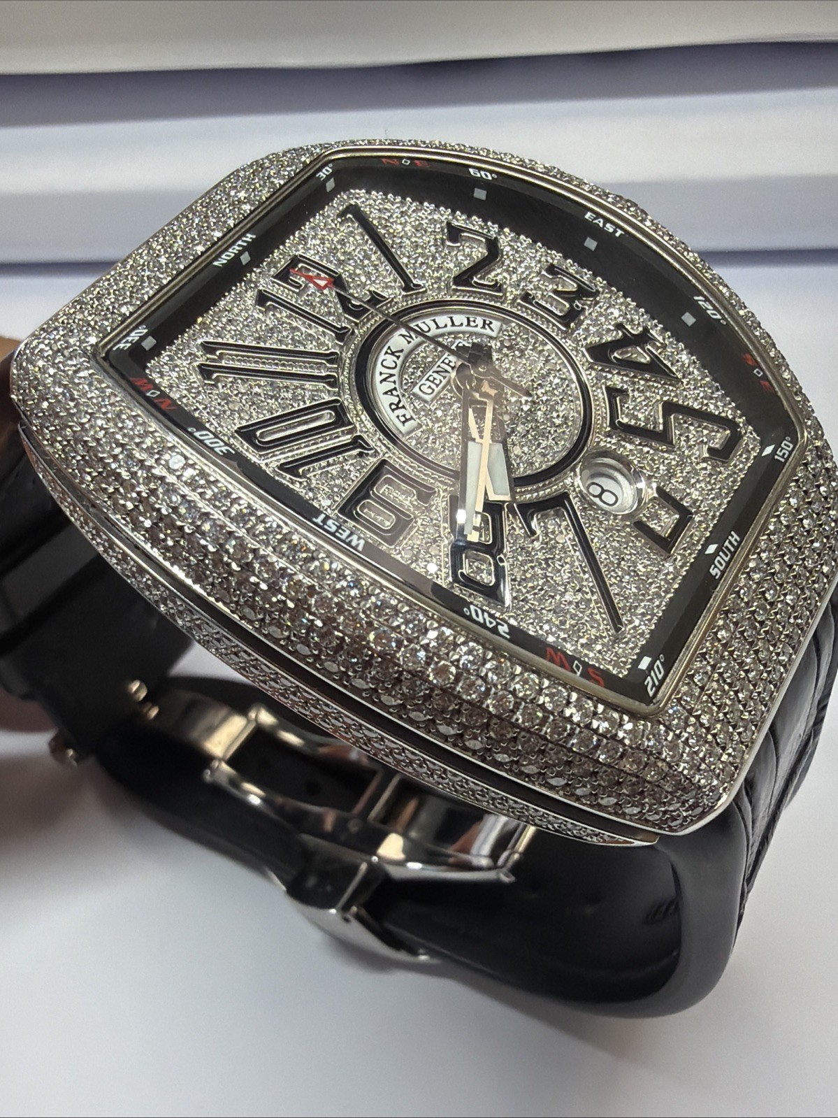 Franck Muller Vanguard Custom Diamond Steel 45mm Auto Men’s Watch V45 SC DT