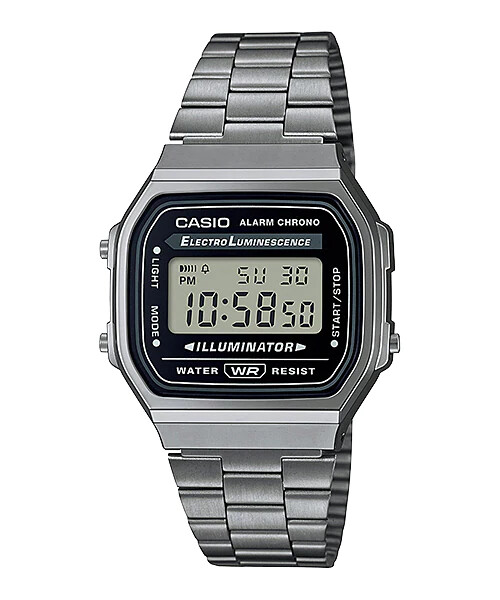 Casio Standard Digital Gray Ion Plated Stainless Steel Band Watch A168WGG-1A