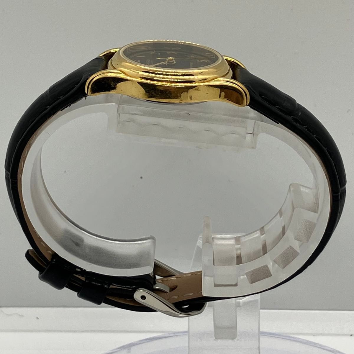 Casio Quartz Gold Case Black Dial Analog Watch