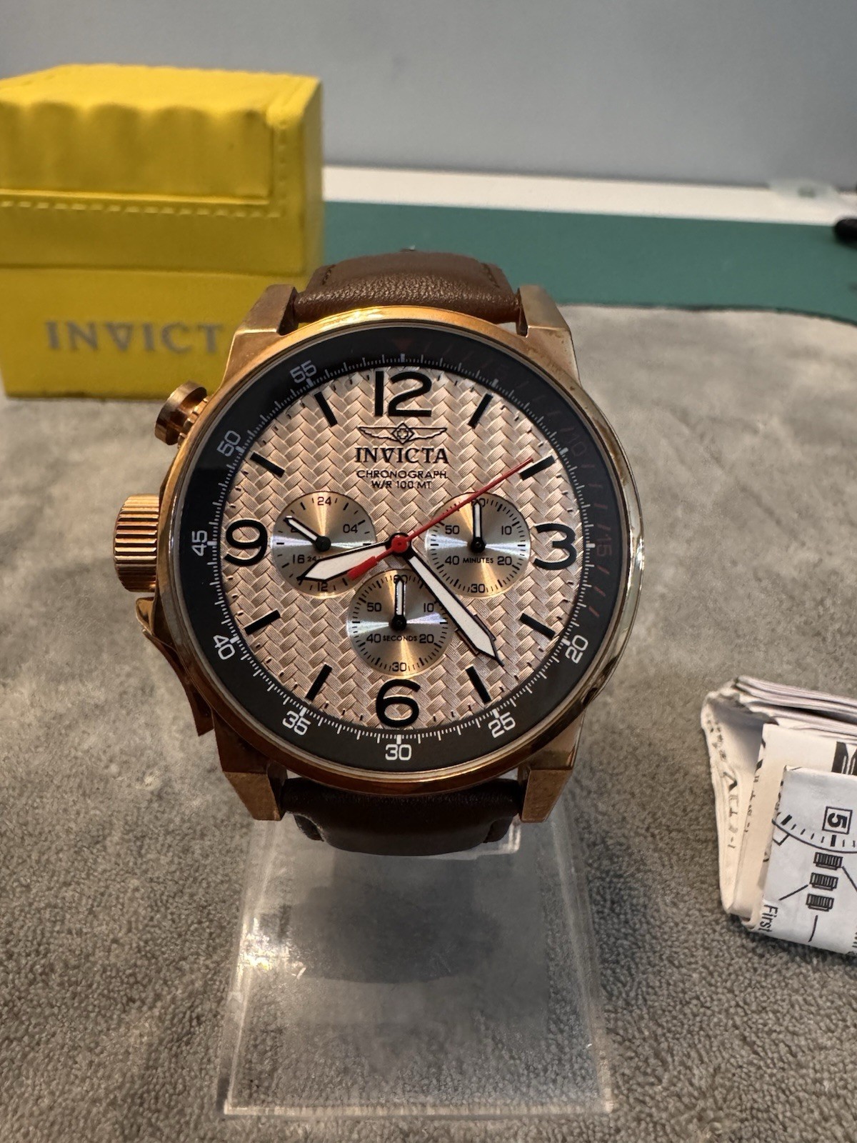 Invicta Force Men’s Quartz Chronograph 40-43.9mm 100m Leather Strap w/ Box