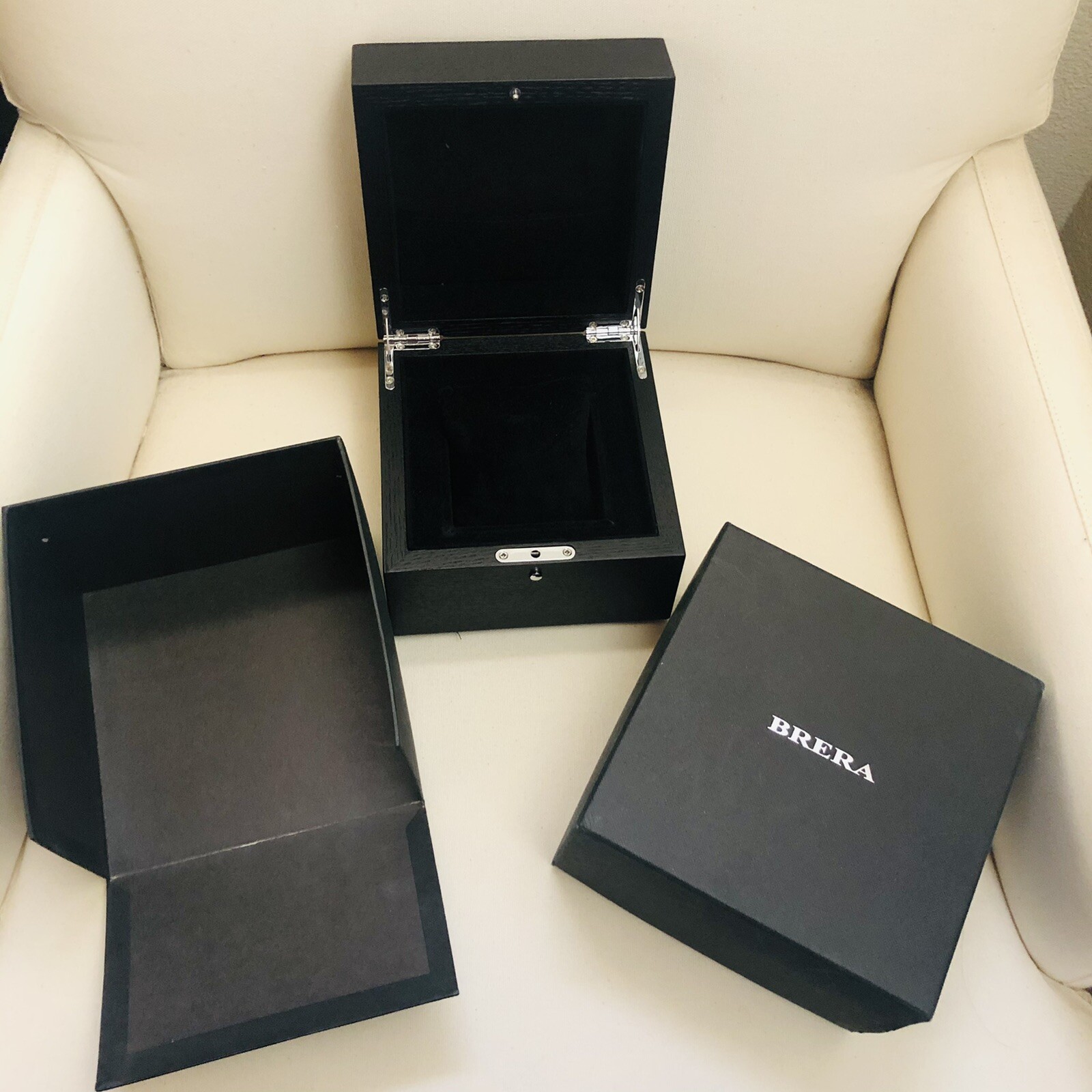 BRERA WATCH EMPTY BOX ONLY WITHOUT TAG BEAUTIFUL WOODEN BLACK BOX