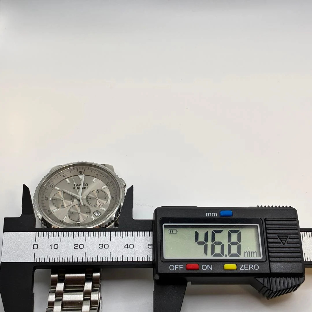 Takeo Kikuchi Chronograph Date Silver Quartz Watch