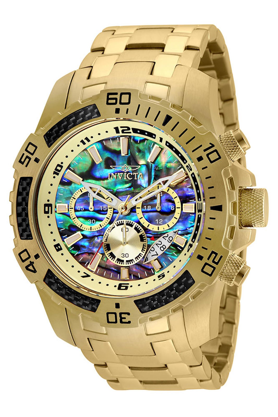 Invicta Pro Diver SCUBA Men’s Watch w/ Abalone Dial – 51mm, Gold (25094)