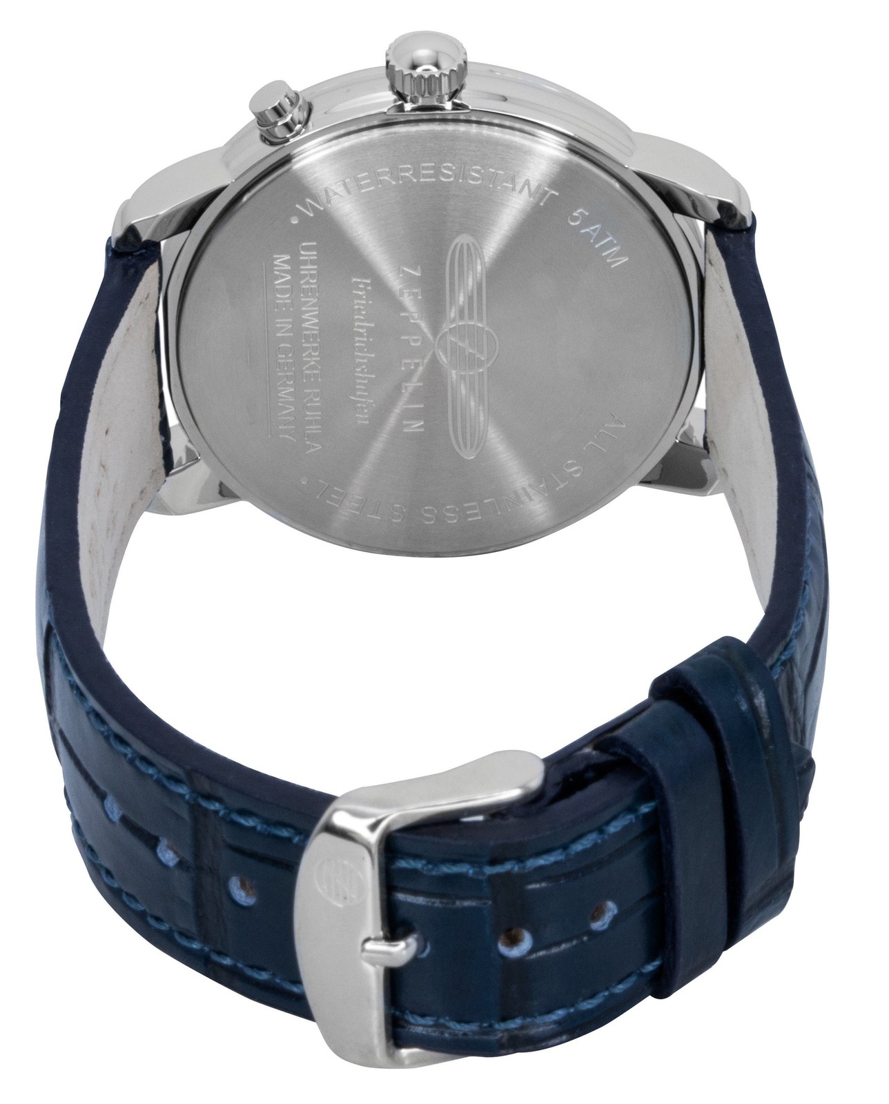 Zeppelin Friedrichshafen Blue Leather Strap Blue Dial Quartz 85363 Men’s Watch