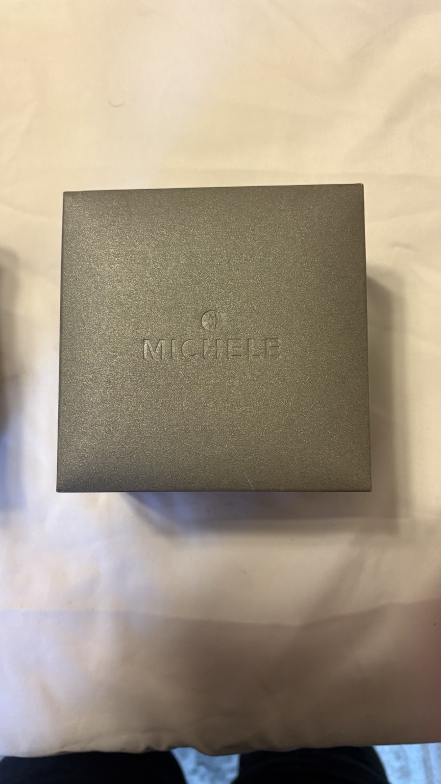 MICHELE Deco 33mm Rectangle Diamond Marker Quartz Silver SS Bracelet Box