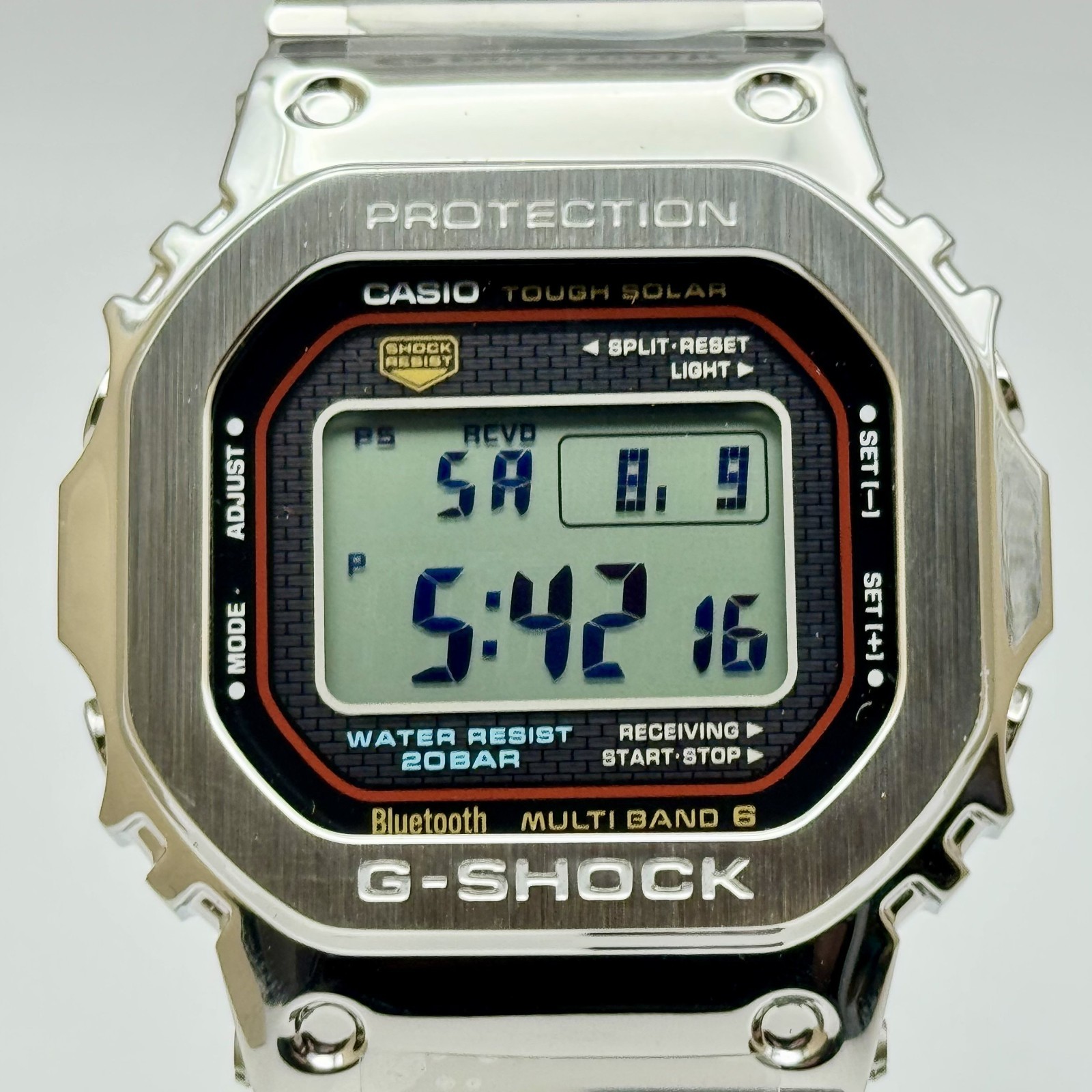 CASIO G-SHOCK GMW-B5000D-1CJF Full Metal Silver Digital Bluetooth Solar Watch