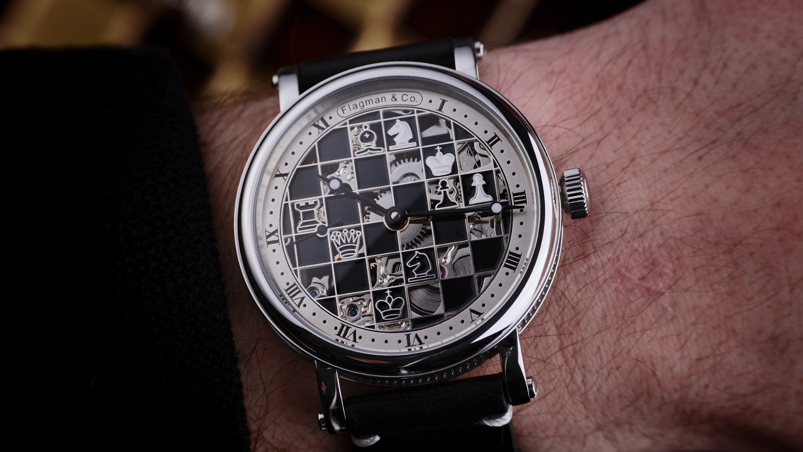 Сhess watch, Skeleton watch, Handmade watch, Mechanical watch, Artisan watch