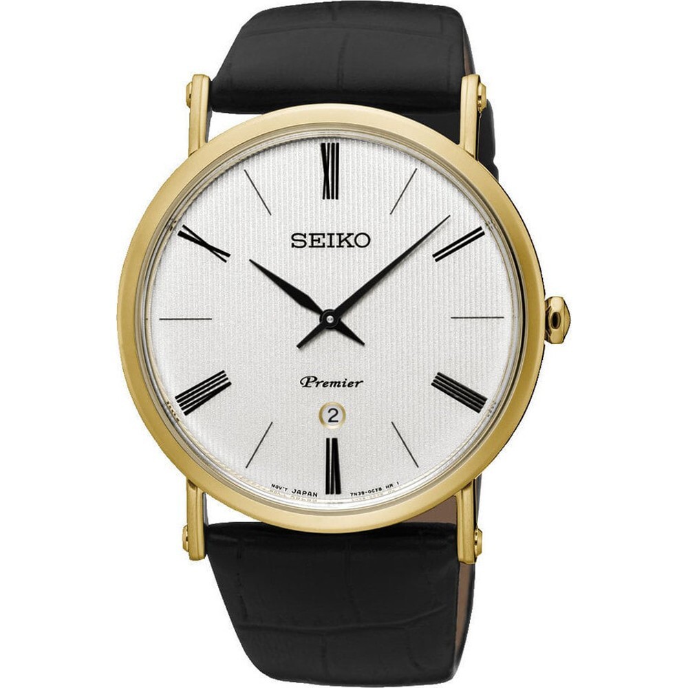 SEIKO SKP396P1 SKP396 ,Men Quartz,Gold tone Case,Sapphire Crystal,date,3Bar