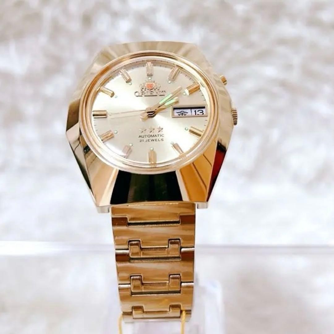 ORIENT 3 Star Automatic Wristwatch Gold 21 Jewels