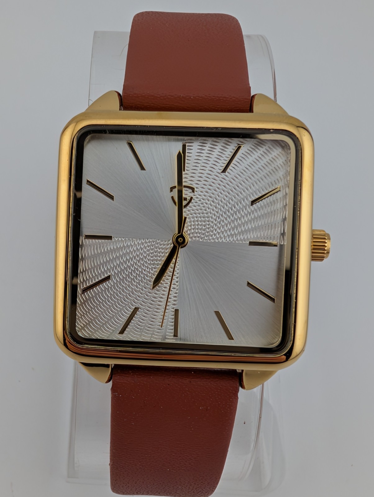 Lavaredo Watch Women 31mm Gold Case Brown Leather Band- New Battery
