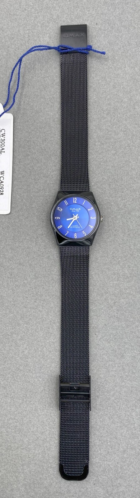 OMAX 00SGM002B004 Women’s Black Stainless Steel Watch Easy Reader Blue Dial