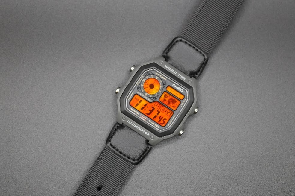 Nuclear Flame | Casio Digital Sport Royale AE-1200WHUB | World Time Watch | Mod